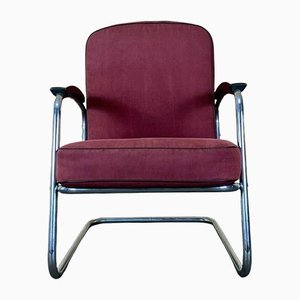Bauhaus Cantilever Steel Pipe Chair from Mauser, 1940s