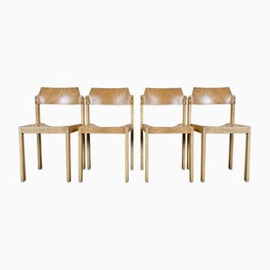 Wooden Stacking Chairs from Schlapp Furniture, 1970s, Set of 4