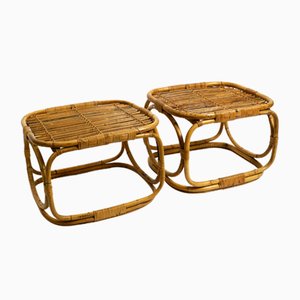 Mid-Century Italian Side Tables in Bamboo Wood, Set of 2