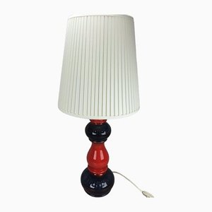 Space Age Table Lamp in Red Ceramic, 1970s
