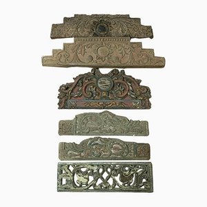 18th or 19th Century Style Carved Woodwork Elements, Set of 6