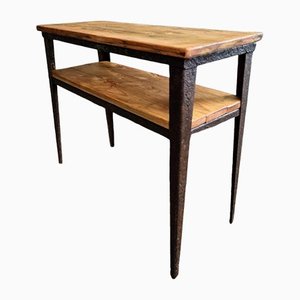 Vintage Steel & Wood Side Table