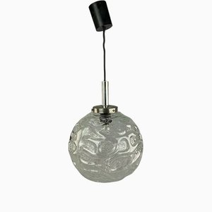 Space Age Ball Pendant Lamp in Glass, 1970s