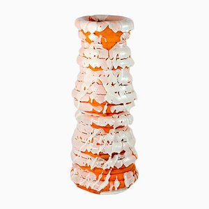 Vase with Shino Glaze on Orange Engobe by Ymono