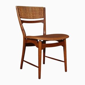 Side Chairs in Cane and Leather by Arne Wahl Iversen, Set of 2