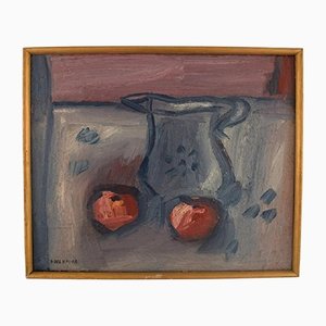 Bengt Delefors, Modernist Still Life, Mid-20th Century, Oil on Canvas, Framed