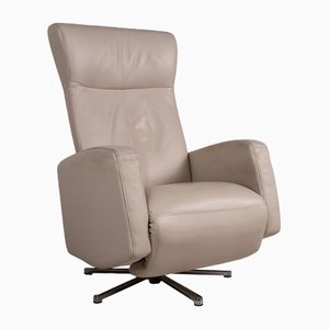 Cream Leather Dream Star Armchair with Relaxation Function by Ewald Schillig
