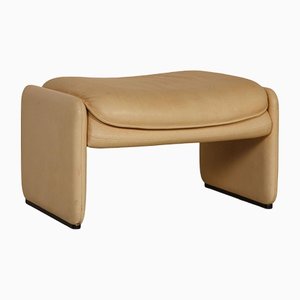 Beige Leather DS 61 Stool from De Sede