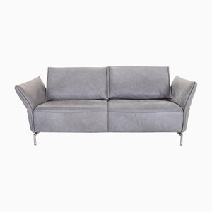 Vanda 2-Seater Sofa in Gray-Blue Leather from Koinor