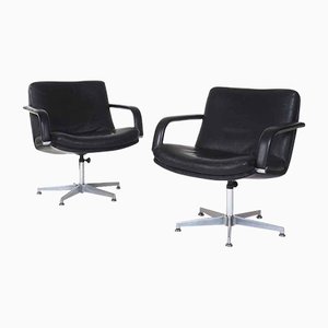 Black Leather Artifort Lounge Chair by Geoffrey Harcourt