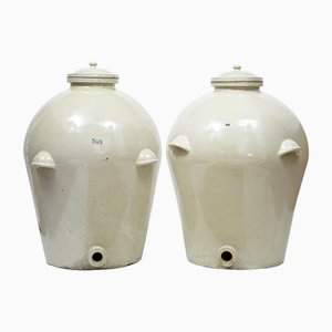Stoneware RMS Shipping Alcohol Jars from Doulton of London, Set of 2
