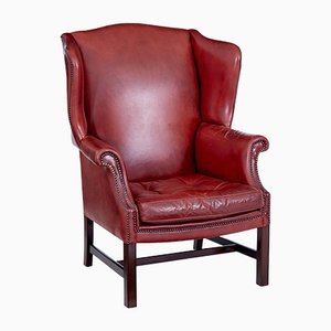 20th Century Leather Wingback Armchair