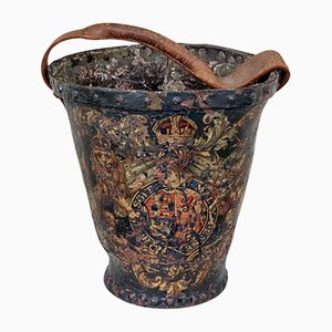 Late 18th Century George III Leather Hand Painted Fire Bucket