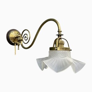 Antique Brass Wall Lamp with Glass Cap