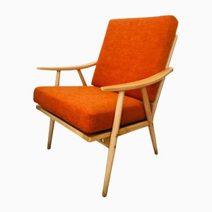 Orangefarbener Boomerang Sessel von TON, 1960er