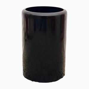Italian Space Age Black Waste Basket Umbrella Stand by Giotto Stoppino for Rexite, 1970s