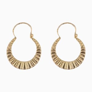 Aretes franceses de oro amarillo de 18 quilates, años 60