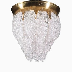 Italienische Deckenlampe aus Muranoglas & Messing von Barovier & Toso Graniglia, 1960