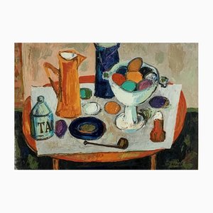 Jean Krillé, Table bien remplie, 1960, Oil Painting