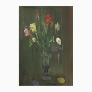 Alexandre Rochat, Bouquet of Flowers and Lemon, 1957, Gouache