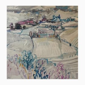 Jean Krillé, Snowy Landscape - Tableau 4, 1985, Oil Painting