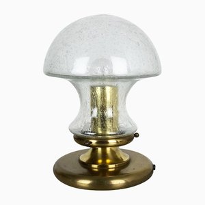 Modernist German Glass and Brass Mushroom Table Light by Doria Lights, 1970s