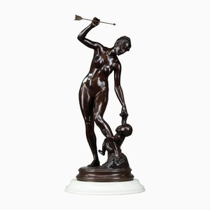 Edmé Antony Paul Noël, Venus und Amor, 1890er, Skulptur aus Bronze