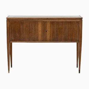 Italian Wood and Brass Console by Gio Ponti