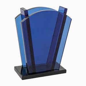Blaue Glasvase von Ettore Sottsass für Fontana Arte