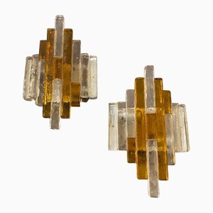 Mid-Century Modern Poliarte Murano Glass Wall Sconces, 1970s, Set of 2