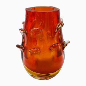 Italienische Vase aus Muranoglas von Flavio Poli für Seguso, 1960er