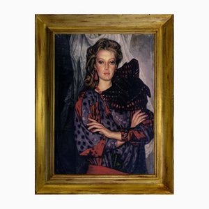 Andrea di Dio, Portrait, 20th Century, Oil on Canvas, Framed