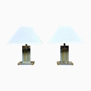 Brass & Chrome Table Lamp, Set of 2