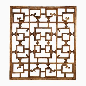 Large Carved Lattice Wooden Panel