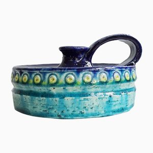 Portacandele grande in ceramica stile Bitossi, anni '60