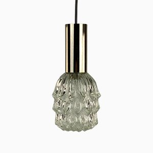 Mid-Century Space Age Pendant Lamp in Chrome & Bubble Glass