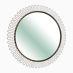 Specchio vintage in ottone, anni '50