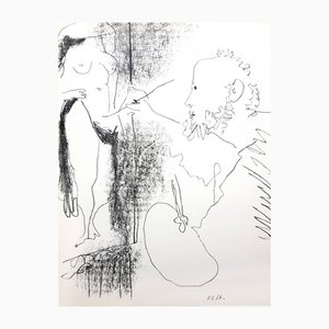 Picasso, der Maler und sein Modell, 1964, Original-Lithographie