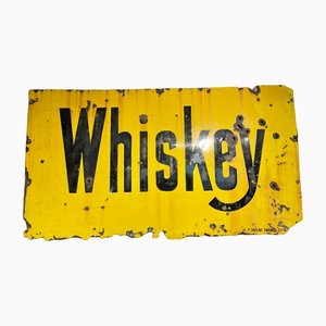 Cartel publicitario de whisky americano antiguo esmaltado