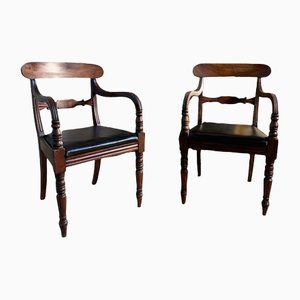 Antique Regency Mahogany Elbow Chairs