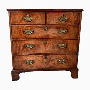 Early Georgian Regency Antique Flame Mahogany Chest of Drawers