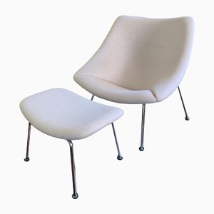 Oyster Armchair & Ottoman by Pierre Paulin for Artifort, Set of 2