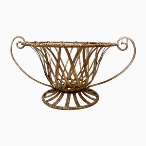 Wrought Iron Basket for Garden or Fireplace, 1960s