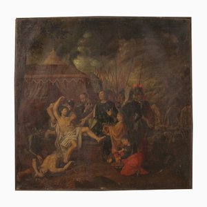 Camp After the Battle, 18th Century, Oil on Canvas, Framed