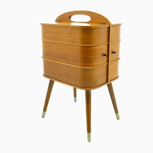 Danish Sewing Box Storage Chest in Plywood, 1970s