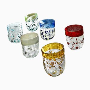 Italian Murano Glass Drinking Glasses by Maryana Iskra for Ribes Studio, Set of 6