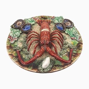 Mid-Century Portuguese Earthenware Lobster Plate