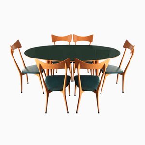 Tavolo da pranzo Mid-Century con sedie di Ico Parisi, set di 7
