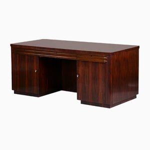 Art Deco Ebony & Oak Desk, France, 1920s