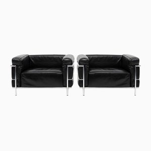 LC3 Lounge Chairs by Cassina for Le Corbusier, 1970s, Set of 2